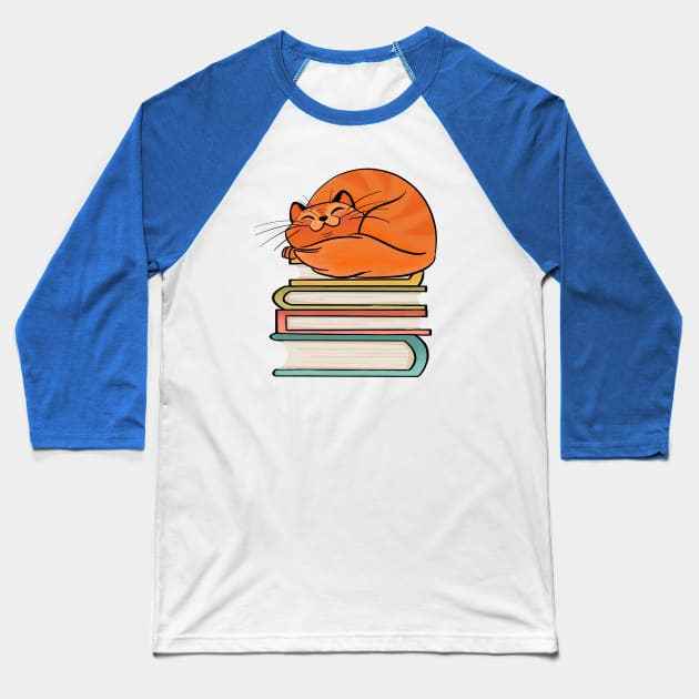 With Books And Cats Life Is Sweet Baseball T-Shirt by LittleBunnySunshine